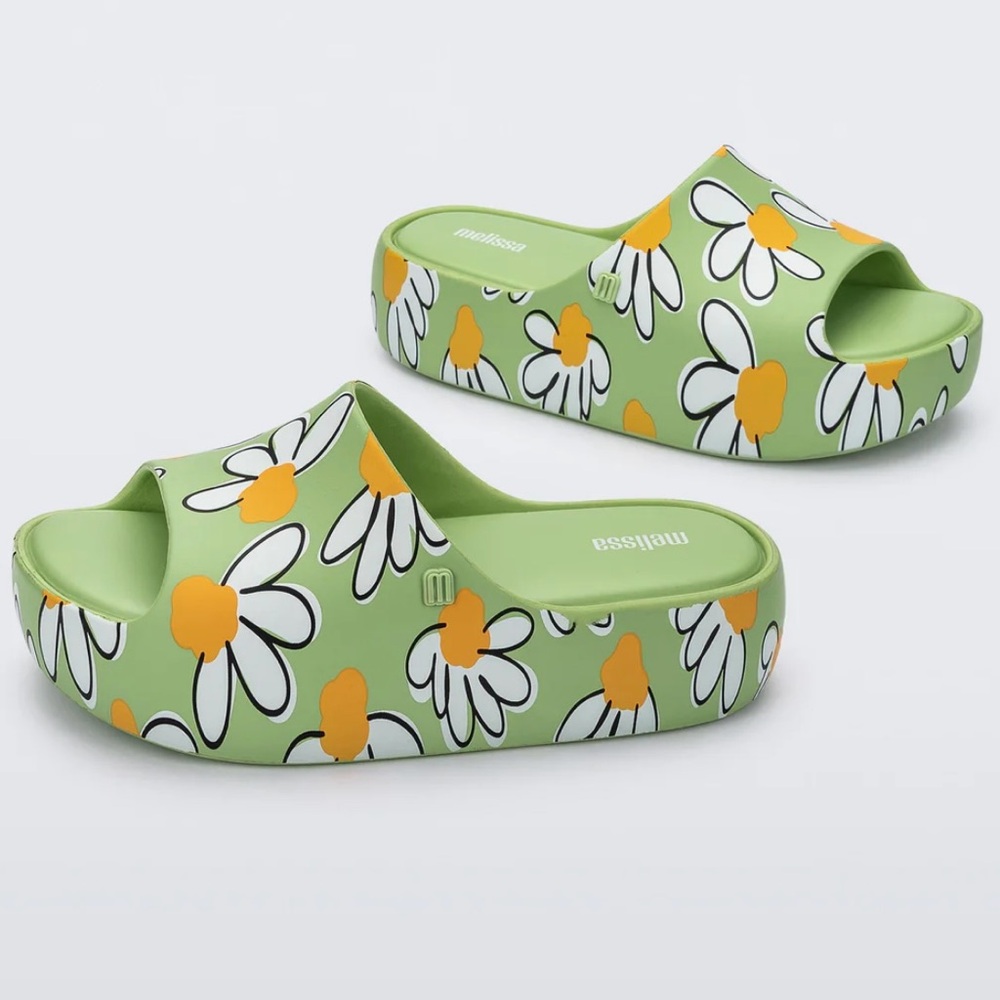 Melissa Retro Green Daisy Flowers Platform Sandals BNIB 🔖